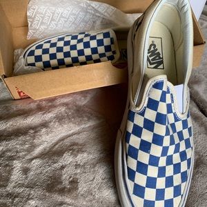 Blue checkerboard Vans